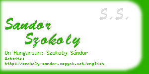 sandor szokoly business card